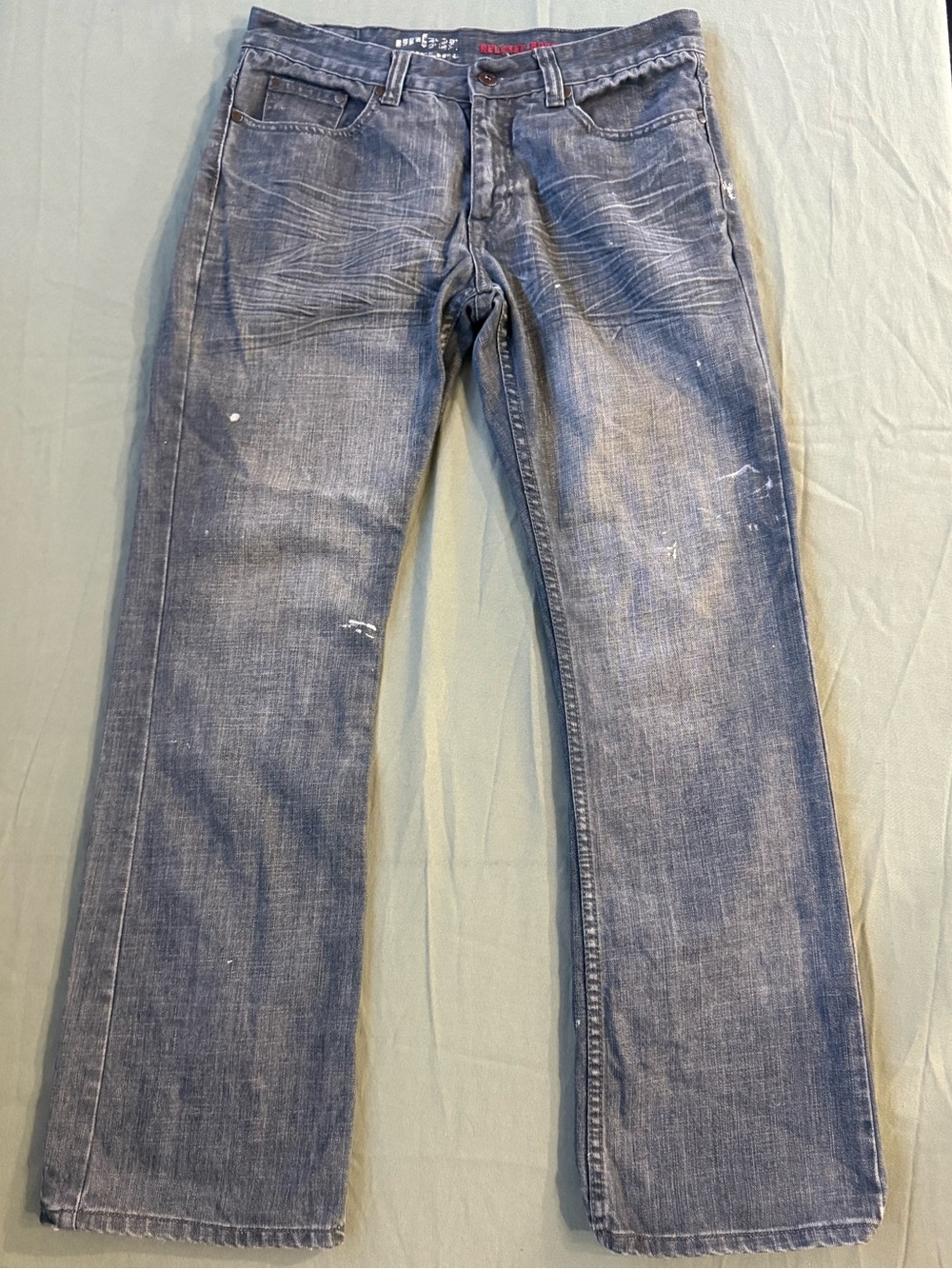 Men's Y2K Urban Pipeline Relaxed Bootcut Jeans Dark Wash 30 x 32